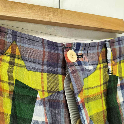 サカイ Sacai チェック柄リネンカーゴハーフパンツ メンズ 2