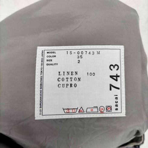 サカイ Sacai チェック柄リネンカーゴハーフパンツ メンズ 2