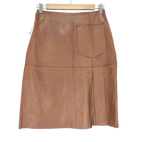 マックスマーラウィーケンドライン Max Mara WEEKEND LINE MADE IN HUNGARY フロントスリットレザー台形スカート レディース 38