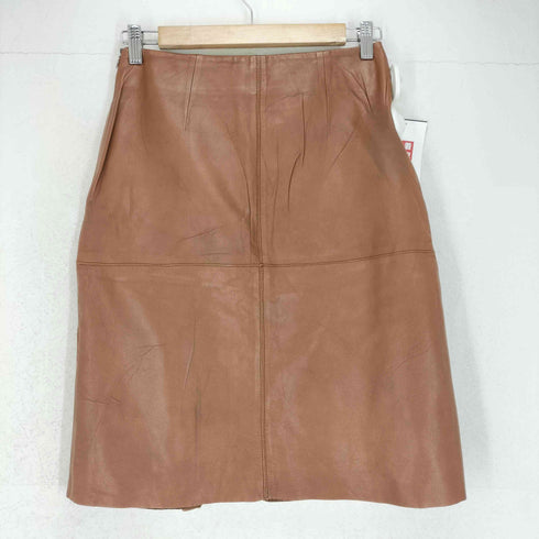 マックスマーラウィーケンドライン Max Mara WEEKEND LINE MADE IN HUNGARY フロントスリットレザー台形スカート レディース 38