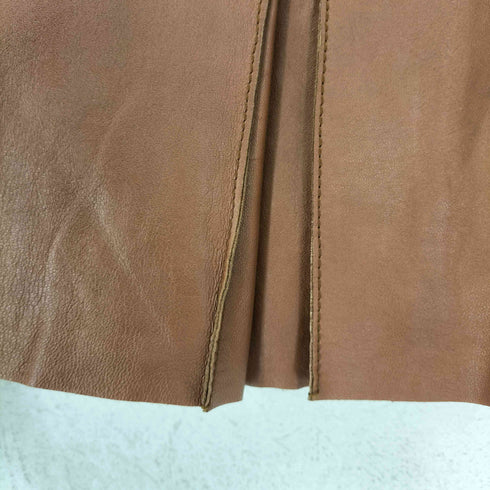 マックスマーラウィーケンドライン Max Mara WEEKEND LINE MADE IN HUNGARY フロントスリットレザー台形スカート レディース 38