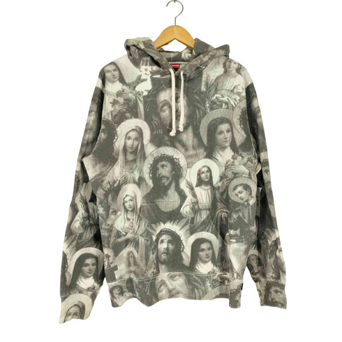 シュプリーム Supreme 18AW Jesus and Mary Hooded Sweatshirt 総柄スウェット プルオーバーパーカー メンズ L