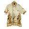 70-80s Lion Brand 襟芯 総柄半袖シャツ メンズ L 16-16 1/2
