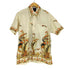 70-80s Lion Brand 襟芯 総柄半袖シャツ メンズ L 16-16 1/2