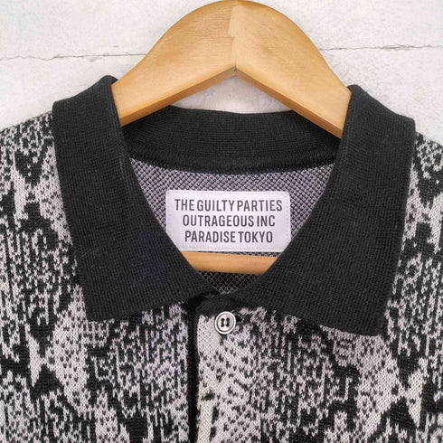 ワコマリア WACKO MARIA 24SS PYTHON KNIT POLO SHIRT シルク混 パイソン柄 半袖ポロシャツ メンズ JPN:M