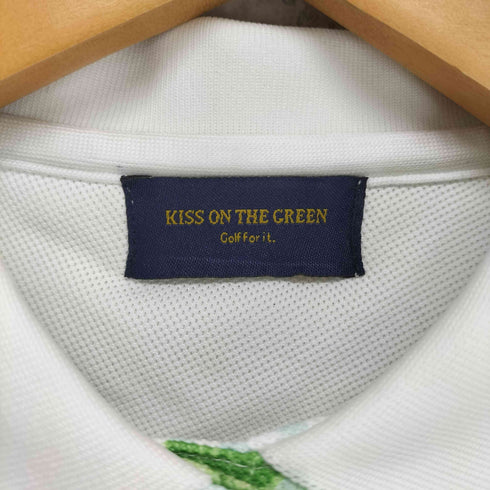 KISS ON THE GREEN 花柄ストライプノースリーブポロシャツ sport レディース L