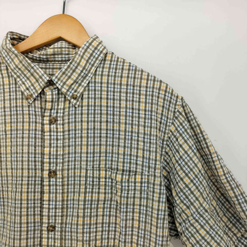 エディーバウアー Eddie Bauer シアサッカー ボタンダウン チェックシャツ メンズ import:L
