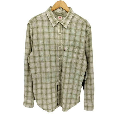 リーバイス Levis コットンリネン インド綿 オンブレチェックシャツ メンズ import:M