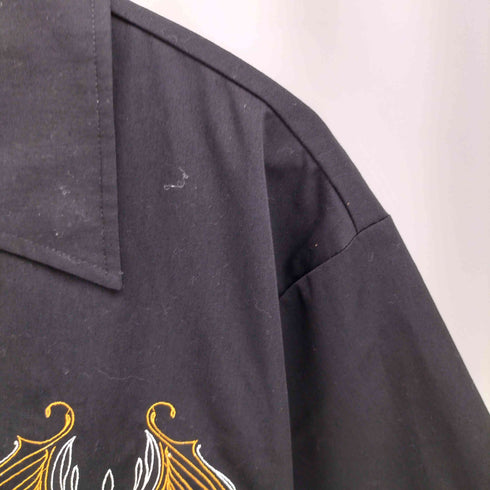 IRONHORSE スカル刺繍 S/S 開襟シャツ バイカーシャツ メンズ import:M