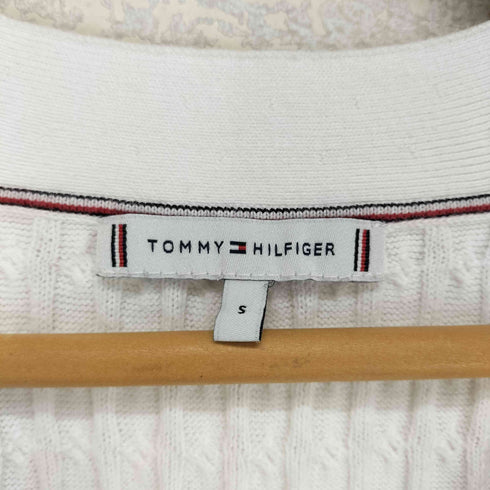 トミーヒルフィガー TOMMY HILFIGER ワンポイント刺繍 コットンニットカーディガン レディース S