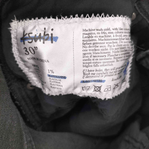 スビ KSUBI スキニーブラックデニムパンツ メンズ 30