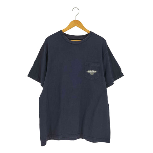 ハーレーダビッドソン HARLEY-DAVIDSON 00s USA製 胸ポケット 両面プリント クルーネック Tシャツ メンズ import:XL