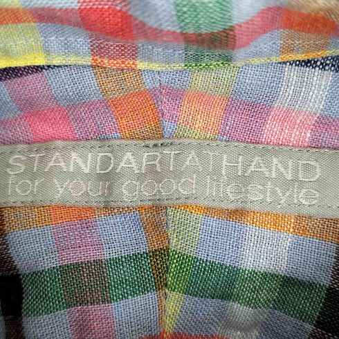 STANDART AT HAND リネン チェック 半袖ポロシャツ レディース 4