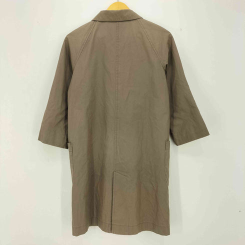 サリースコット Sally Scott 裏地ストライプ 貝ボタン 丸襟  ステンカラーコート レディース  9AR