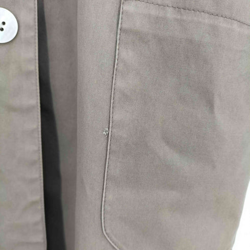 サリースコット Sally Scott 裏地ストライプ 貝ボタン 丸襟  ステンカラーコート レディース  9AR