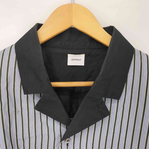 CONTROLLA+ silk blend luxury bicolor open collar shirt メンズ JPN:2
