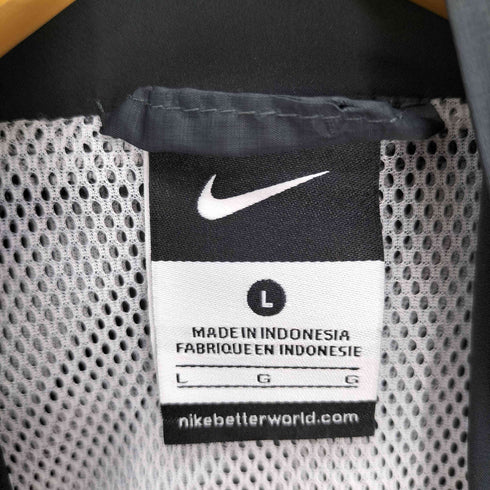 ナイキ NIKE スウッシュ プリント 裏地メッシュ ドローコード スタンドネック ベスト ナイロン ジャケット メンズ JPN:L