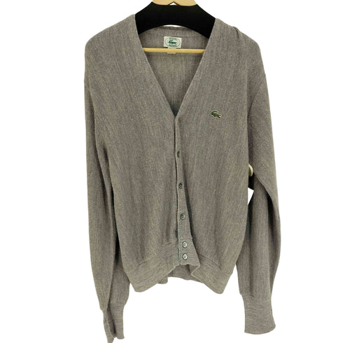 アイゾッドラコステ IZOD LACOSTE 80-90S 最終タグ USA製 ワンポイント ロゴ ワッペン アクリル ニット カーディガン メンズ import:S