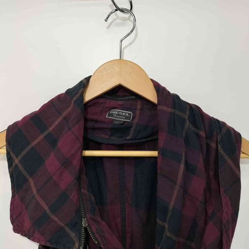 ディーゼル DIESEL チェック柄 アシンメトリー ミディワンピース レディース import:S