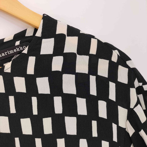 マリメッコ marimekko レーヨン ブロックチェック 半袖ワンピース レディース 3L