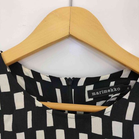 マリメッコ marimekko レーヨン ブロックチェック 半袖ワンピース レディース 3L