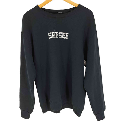 See See FONT LOGO CREW フロント ロゴ クルーネック プルオーバー スウェット トレーナー メンズ JPN:M