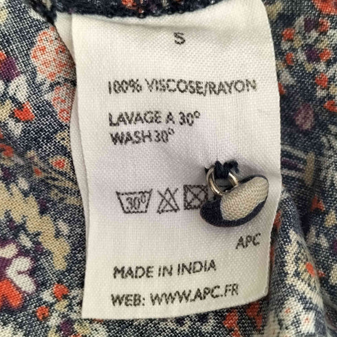 アーペーセー A.P.C. MADRAS インド製 花柄 レーヨンブラウス レディース