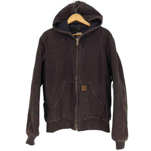 カーハート Carhartt 90S メキシコ製 DUCK ACTIVE JACKET 裏地キルティング 革パッチ フーデッド ダック地 アクティブジャケット メンズ import:M