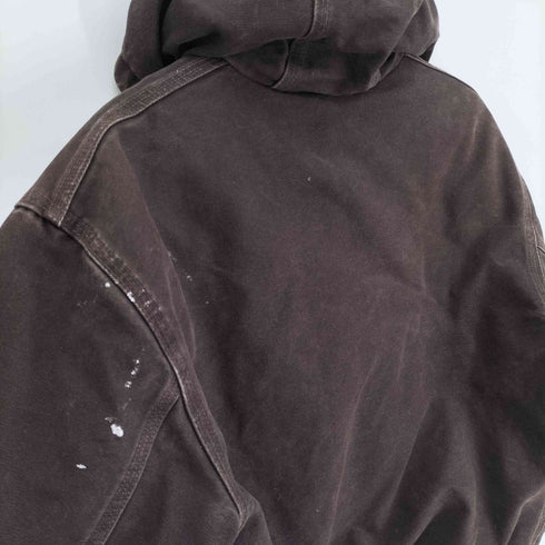カーハート Carhartt 90S メキシコ製 DUCK ACTIVE JACKET 裏地キルティング 革パッチ フーデッド ダック地 アクティブジャケット メンズ import:M