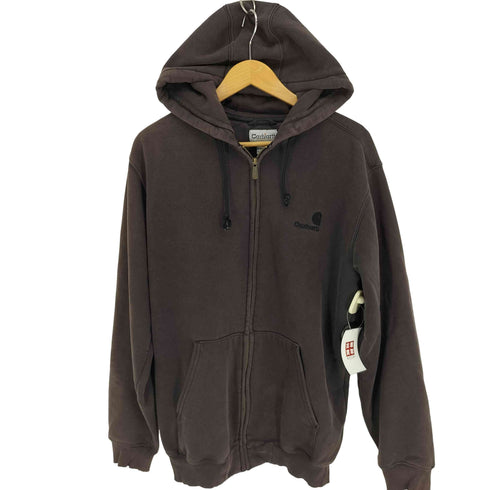 カーハート Carhartt メキシコ製 ロゴ刺繍 ポリコットン ドローコード ジップアップ パーカー メンズ import:M