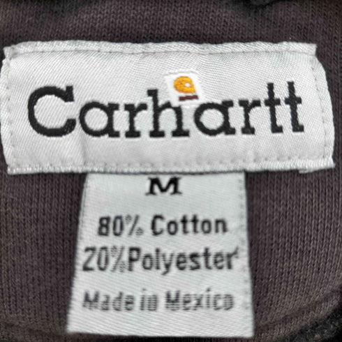 カーハート Carhartt メキシコ製 ロゴ刺繍 ポリコットン ドローコード ジップアップ パーカー メンズ import:M