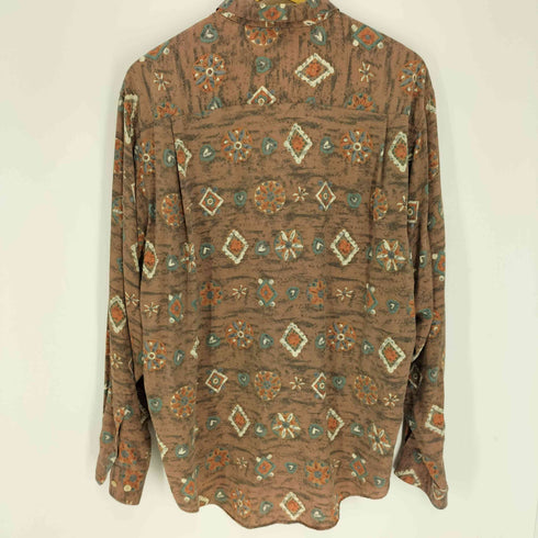 総柄 猫目ボタン L/S シャツ メンズ S