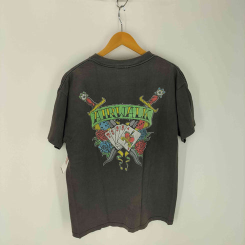 80S-90S AIR WALK 両面プリントクルーネックTシャツ 裾袖シングル メンズ