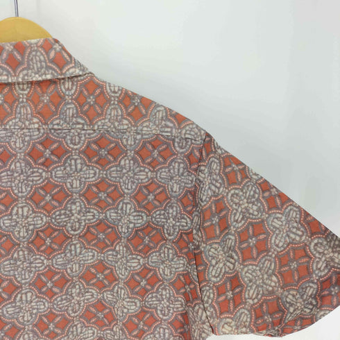 フルーツオブザルーム FRUIT OF THE LOOM 70S 韓国製 襟芯 デカ襟 シングルステッチ 総柄 レーヨン S/S シャツ メンズ import:M