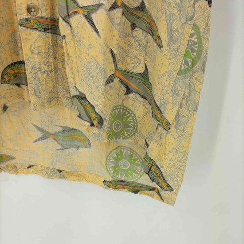 コロンビアスポーツウェア Columbia Sportswear レーヨン 魚拓 S/S オープンカラーシャツ メンズ