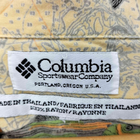 コロンビアスポーツウェア Columbia Sportswear レーヨン 魚拓 S/S オープンカラーシャツ メンズ