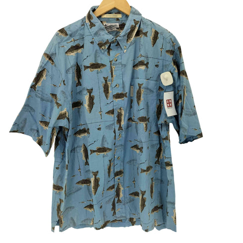 コロンビアスポーツウェア Columbia Sportswear RIVER LODGE 魚拓 BDシャツ メンズ import:XL