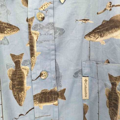 コロンビアスポーツウェア Columbia Sportswear RIVER LODGE 魚拓 BDシャツ メンズ import:XL
