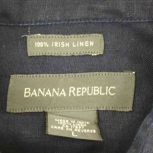 バナナリパブリック BANANA REPUBLIC 00s レギュラーカラーリネンシャツ メンズ import:L