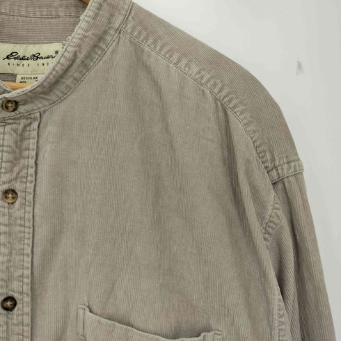 エディーバウアー Eddie Bauer コーデュロイ バンドカラーシャツ メンズ import:XL