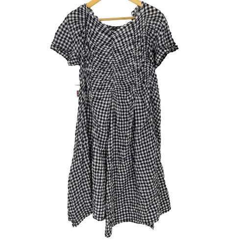 トリココムデギャルソン tricot COMME des GARCONS AD2013 シャーリングギンガムチェックワンピース レディース JPN:M