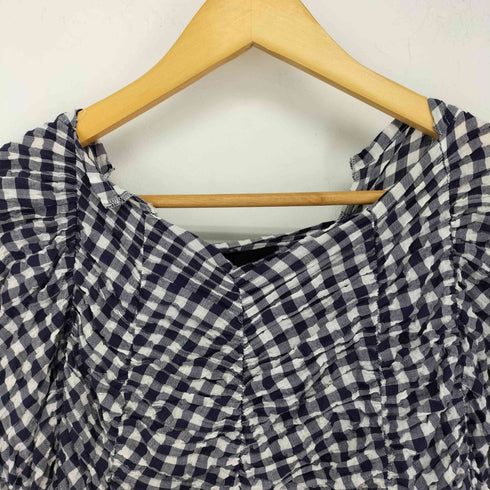 トリココムデギャルソン tricot COMME des GARCONS AD2013 シャーリングギンガムチェックワンピース レディース JPN:M