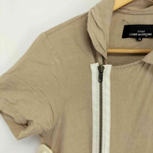トリココムデギャルソン tricot COMME des GARCONS AD2002 リネンレーヨン ギャザーシャツワンピース レディース JPN:M