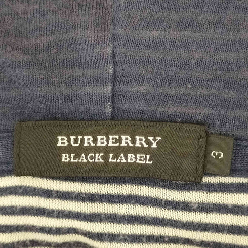 バーバリーブラックレーベル BURBERRY BLACK LABEL ホース刺繍 裏地ボーダー ガーゼパーカー メンズ JPN:3