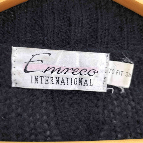 EMRECO INTERNATIONAL アクリル ウール モヘア ボタンレス ニット カーディガン レディース 38