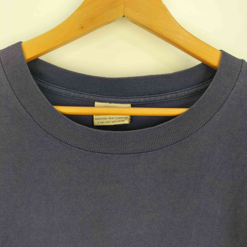 モッシモ MOSSIMO 90s USA製 袖シングルステッチ 両面ロゴプリント クルーネック Tシャツ メンズ import:L