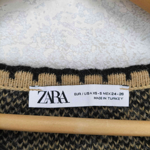ザラ ZARA 幾何学模様 アシンメトリーニット セーター レディース XS-S