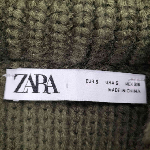 ザラ ZARA ハーフジップ 切り替えニット レディース import:S