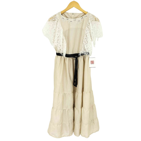 Lady E Whiterry レース ティアード ノースリーブワンピース レディース