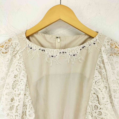 Lady E Whiterry レース ティアード ノースリーブワンピース レディース